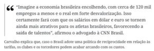 Tarifaço de Trump pode atingir o futebol brasileiro; entenda como a medida impacta clubes e atletas